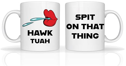 Star Online Hawk Tuah Meme Spit On That Thing 11oz Ceramic Coffee Mug Funny Viral Meme Gifts for Men Birthday Presents Hawk Tuah '24 Mugs (Hawk Tuah)