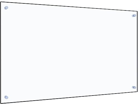 AUVYI Crédence de Cuisine en Verre Trempé 100 x 60 cm Transparent Anti-Éclaboussures pour Cuisinière Protection Murale Plaque