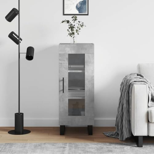 ShGaxin Sideboard aus Betonsperrholz grau 34,5 x 34 x 90 cm, Wohnzimmermöbel, Esszimmerschränke, Wohnbereichhelfer, Wohnzimmerschrank, Schrank 828824