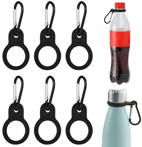 6 Stücke Flaschenhalter Gürtel,Karabiner Flaschenhalter,Wasserflasche Schnalle,Flaschenhalter Rucksack,Schwarz Schlüsselanhänger Flaschenhalte Clip Haken Für Camping Wandern,Outdoor-Aktivitäten