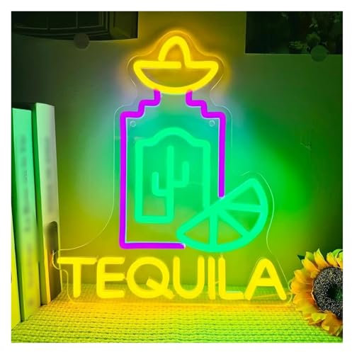 XENITE Hanging Art Neon Signs Tequila Neon Signs, USB Powered Wall Decoration for Families, Bars, Beer Bars Restaurant Men's Cave Club