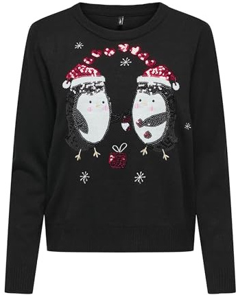 ONLY Damen Onlxmas Shine Ls Oneck KNT Onlxmas Shine Ls Oneck KNT (1er Pack)