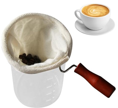 Filtro De Café De Tela - Filtro De Café Hecho A Mano, Calcetín De Café Portátil | Bolsa De Filtro De Tela De Franela Reutilizable Para Café, Tela De Filtro De Café, Colador De Filtro De Café Con Mango