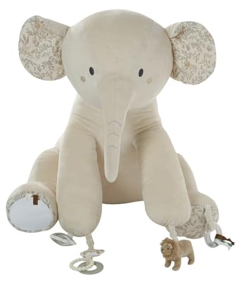 Vertbaudet Großer Activity-Elefant aus Plüsch Babylon beige
