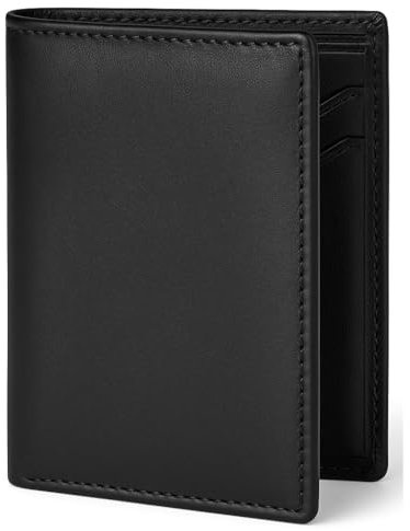 DYKANBO Portatessere Uomo Tascabile - Mini Portafoglio Uomo Piccolo Sottile - Slim Portafogli con Protezione RFID - Porta Carte Credito - Portafoglio Verticale RFID (NERO)