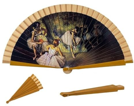 DRW Fächer aus Holz, dekoriert mit Bildern des Ballerina-Gemäldes, 42 cm, bunt, Medidas