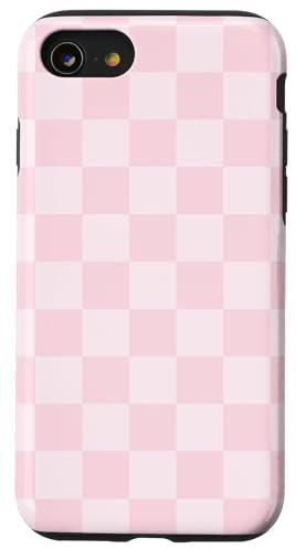 Damier rose classique rétro esthétique pastel Coque pour iPhone SE (2020) / 7 / 8