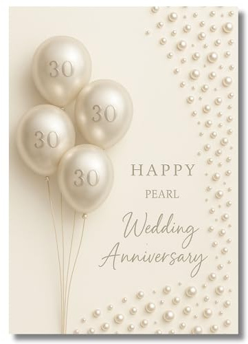 LimaLima 30th Wedding Anniversary Card Pearl Gift For Couples Husband & Wife