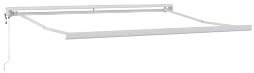 vidaXL Markisenrahmen Weiß 350 x 250 cm Aluminium, Moderner ausziehbarer Markisenrahmen, robuster Sonnenschutz, platzsparendes Design, wetterfestes Aluminium