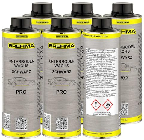 BREHMA 6X Unterbodenwachs PRO schwarz 1L Unterbodenschutz Wachs Wax UBS