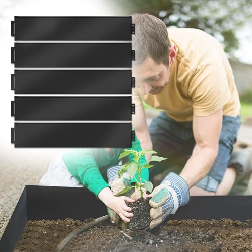 UISEBRT Rasenkanten verzinkt, 5M Metall Beeteinfassung, 18 cm hoch rasenkante Blech,wetterfest für DIY Lawn,Blumenbeeten, Gartenwegen, Bäumen, Kiesgärten,Anthrazit