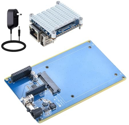 APBVIHL NAS Netzwerkspeicher Server Dock für NanoPi NEO/NEO2, 2,5 Zoll SATA, USB Host, RTC, 12V DC, I2C Interface, Blau, 151 x 76,4 x 28 mm (NEO-NAS Basic Kit)
