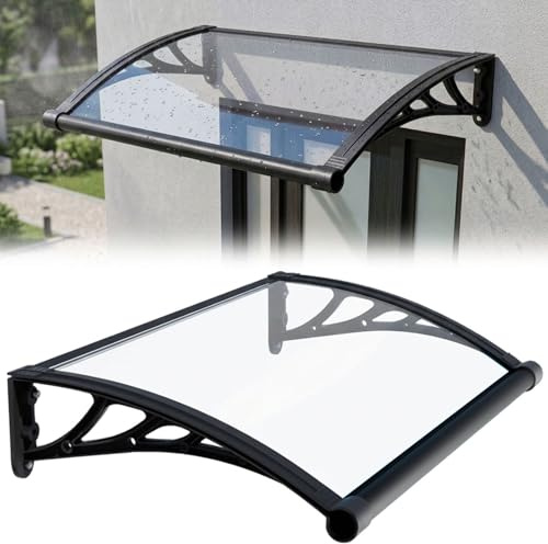 Auvent De Porte D'entrée Extérieur, Marquise De Porte Protection Contre La Pluie Et UV, La Pluie Et La Neige, Plaque En Polycarbonate Pour Marquise Pour Porche Zone D'ombre(80x100cm/31x39in)