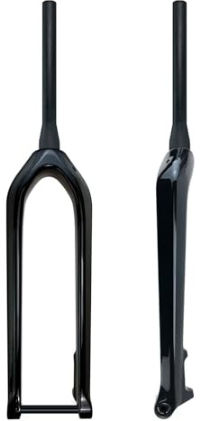 WIQUYBML 27,5 29 Forcella Rigida in Fibra di Carbonio Mountain Bike conica da 1-1/2'' Freno a Disco Anteriore Perno Passante 15 * 110 mm Boost (Nero Lucido, 29 Pollici)