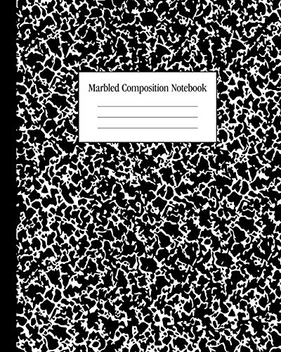 Marbled Composition Notebook: Black and White - Wide Ruled Notebook | 100 Pages | 8 x 10 | Journal for Children, Kids, Girls, Teens And Women (School Essentials)