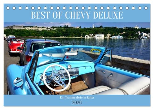Best of Chevy DeLuxe - Ein Traumcabrio in Kuba (Tischkalender 2026 DIN A5 quer), CALVENDO Monatskalender: Chevrolet Cabriolets von 1950 und 1951 in Havanna (CALVENDO Mobilitaet)