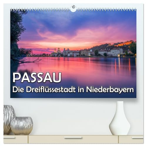Passau - Die Dreiflüssestadt (hochwertiger Premium Wandkalender 2026 DIN A2 quer), Kunstdruck in Hochglanz: Impressionen aus der Dreiflüssestadt aus Niederbayern (CALVENDO Orte)