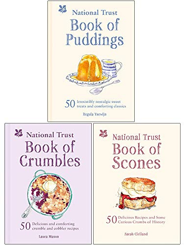 The National Trust Book of Puddings, The National Trust Book of Crumbles, The National Trust Book of Scones 3 Books Collection Set