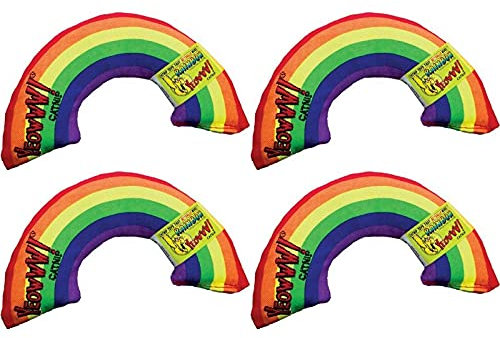 Yeowww! 100% Bio DuckyWorld Katzenminze Blatt & Blüte Katzenspielzeug Regenbogen 4 Pack