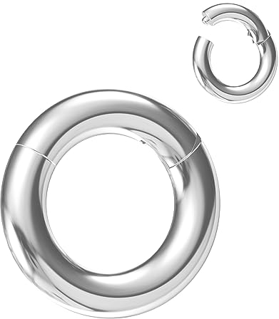NewkeepsR Stahl 4,0mm×8mm Stahl Clicker Septum Ring, Segmentring Piercing Mit Großem Durchmesser Hinged Earing Seamless Hoop Schmuck