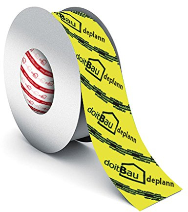 doitbau Baupark24 deplann 60 mm Profesional cinta adhesiva Vapor freno Vapor Ranura para barrera de vapor vapor freno pantalla OSB pantalla techo cortavapor cinta adhesiva aislamiento Amarillo