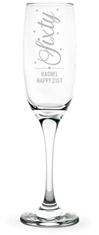 The Gift Experience Personalised 60th Birthday Prosecco Glass, Bespoke Gift, Personalised Gifts, Birthday Gifts