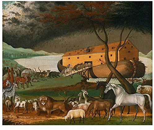 Legendarte - Kunstdruck auf Leinwand - Noahs Arche Edward Hicks - Wanddeko, Canvas cm. 50x60