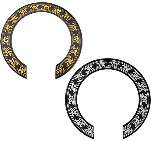 Schneespitze 2Pcs Gitarre Schallloch Aufkleber,Schalloch Rosette-Abziehbild-Aufkleber,Folk Guitar Rosette Inlay Aufkleber,Gitarren-Teile Inlay Gitarrenschmuck Rosette Inlay Aufkleber