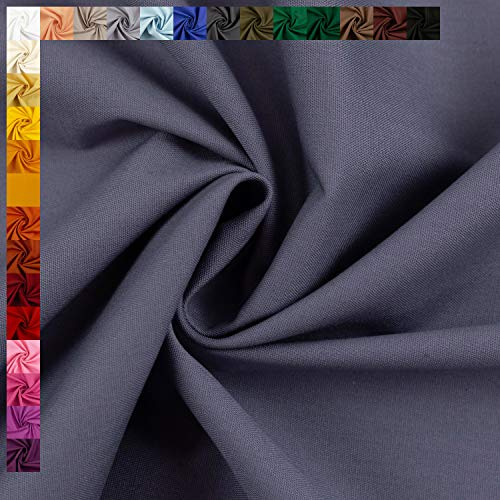 Swafing Baumwollstoff Heide, Uni-Farben, Einfarbig, 100% Baumwolle, dunkelgrau, Standard 100 by Oeko-TEX (50cm x 150cm)
