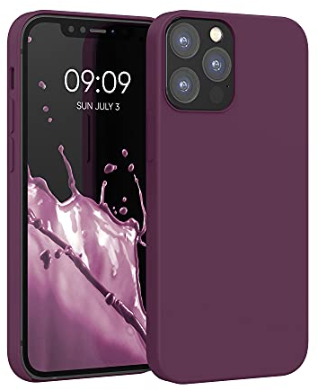 kwmobile Handyhülle für iPhone 12 Hülle/iPhone 12 Pro Hülle - Silikon Handy Case - weiche Oberfläche - kabelloses Laden - Bordeaux Violett