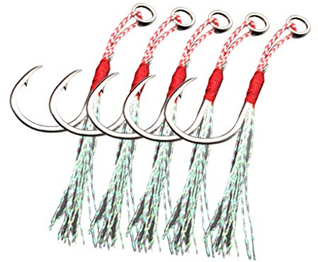 teng hong hui 5pcs Assist Jig Angelhaken High Carbon Stahl Assistent Halter Haken Angelhaken Sharp Köder-Halter Assist