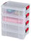 SUNDIS Clip’N Store, lot de 4 boîtes de rangement 9L en plastique transparent, renforcées avec couvercle clipsable, aptes au contact alimentaire, parois droites, superposables et combinables