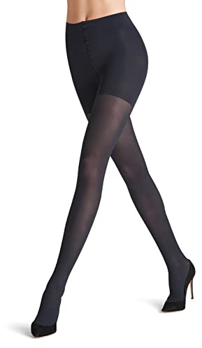 FALKE Damen Strumpfhose Rib Shaping 50 DEN W Ti halb-blickdicht mit Shapingeffekt 1 Stück, Blau Marine 6179, M