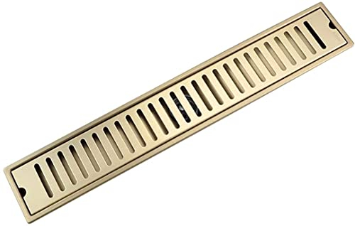 YJYKXP Duschrinne sehr Flach Edelstahl Bodenablauf Badezimmer Ablaufrinne Duschablauf Duschabfluss Duschablaufrinne Badablauf Flache Decke for Küche Bad WC Balkon, Gebürstetes Gold