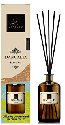 Lady Venezia - Profumatore per Ambienti - Diffusore Profumo Ambiente - Profumatore per Ambienti Bastoncini - Profumo Ambiente Fragranza Rosa e Seta - Formato 500ml