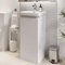 Affine® 400mm Vanity Unit Wash Basin Sink Bathroom Floor Standing Storage Cabinet Cupboard Cloakroom, Soft Close Door, White Gloss