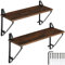 tectake® 2X Hängeregal, Schweberegal Wandregal, Floating Shelves, Regal Ablage für Deko im Wohnzimmer, Schlafzimmer, Kinderzimmer Regal, Gewürzregal Holz (Industrial Dunkelbraun)