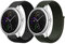 Niboow 20mm Strap for Garmin Vivoactive 6/Vivoactive 5/Vivoactive 3 music/Forerunner 165 Music, Nylon Soft Watch Band for Garmin Venu Sq 2/Venu 2 Plus/Sq 2 Music/Venu Sq/Venu Sq Music - Black + Green