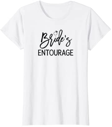 Damen Bride Entourage Shirts mit Ringgrafik Kursiv T-Shirt