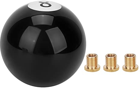 Pomello del Cambio per Auto, Universale 8 Palla Biliardo Rotonda Pomello del Cambio per Auto Leva del Cambio Manopola del Cambio in Materiale Acrilico con Adattatori (nero)