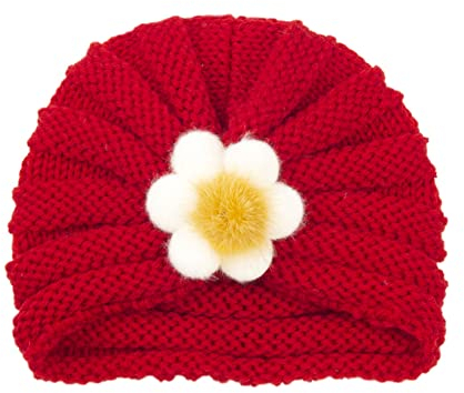LICHENGTAI Baby Mütze Baby Turban Neugeboren Mädchen Taufe Stirnband Haarband Blume Turban Headwear Cap Herbst Winter Mütze Hut für 0-12 Jahre Kleinkind Säuglinge Mädchen