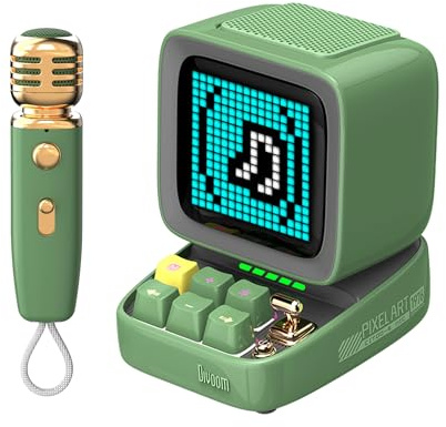 Divoom DitooMic Bluetooth-Lautsprecher-Mikrofon, Karaoke-Funktion, Grün