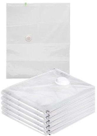 A2ZWORLD 6 Pezzi Sacchetti Sottovuoto Vestiti, Buste Sacchi Sottovuoto Trasparente Per Vestiti Piumone (90X120cm)