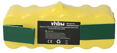 vhbw Akku kompatibel mit iRobot Roomba 700, 681, 695, 776p, 774, 675, 775, 770, 760, 776, 775 Pet Saugroboter (2500 mAh, 14,4 V, NiMH)