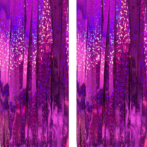 RosenRot Backdrop Streamers AILEXI 2 Pack 1M*2M Metallic Tinsel Folie Fringe Vorhänge für Photobooth Party Dekor