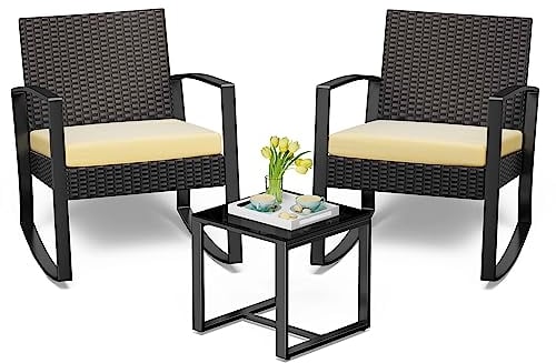 Bealife Gartenmöbel Set, Lounge Gartenmöbel Set Balkon 2 Personen,Balkonmöbel Kleiner Balkon Outdoor, Gartenmöbel für Veranden, Innenhöfe, Terrassen, Balkone, Poolränder