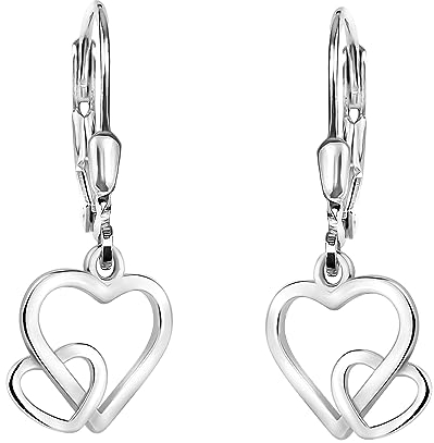 SOFIA MILANI - Damen Ohrringe 925 Silber - Doppeltes Herz Ohrhänger - E2242