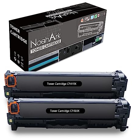 NoahArk Kompatibel für HP 410X CF410X Tonerkartusche für Colour Laserjet Pro MFP M477fdw M477fnw M477fdn M452dn M452nw M452dw M377dw M377 Drucker Hohe Ergiebigkeit 6500 Seiten (2 Schwarz)