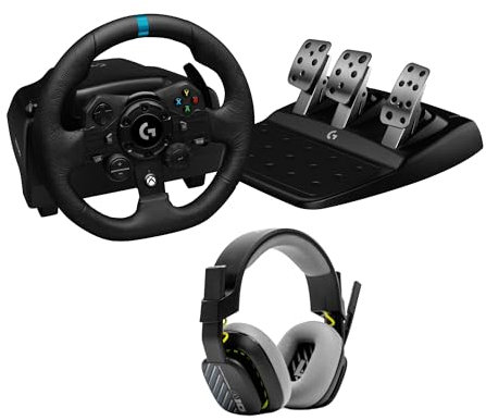 Logitech G G923, volante de carreras y pedales, TRUEFORCE Force Feedback + ASTRO A10, auriculares con micrófono con cable 2.ª generación, Xbox X|S, Xbox One, PC, Mac, Negro