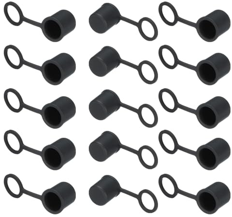 QUARKZMAN BNC-B-Port-Abdeckungen aus Silikon Stecker-Schutzkappen 15 Stück | Stecker-Schutzkappen zum Schutz von Video- und Audiogeräten Internet-Netzwerk-BNC-Männchenstecker Schwarz